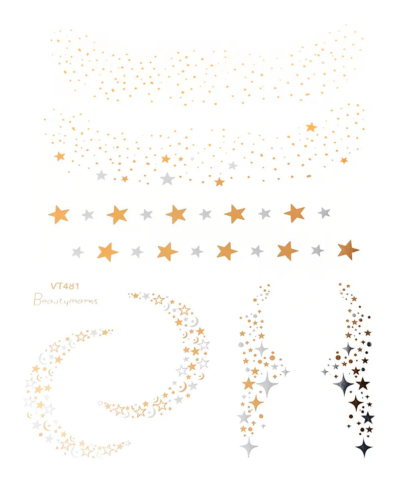 1 Gold Face Temporary Tattoo