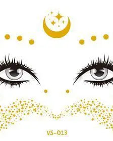 11 Gold Face Temporary Tattoo