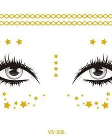 13 Gold Face Temporary Tattoo