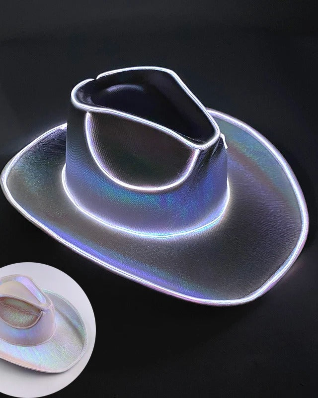 white Neon Rancher Cowboy Hat