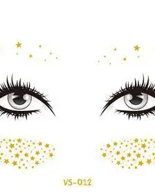 4 Gold Face Temporary Tattoo