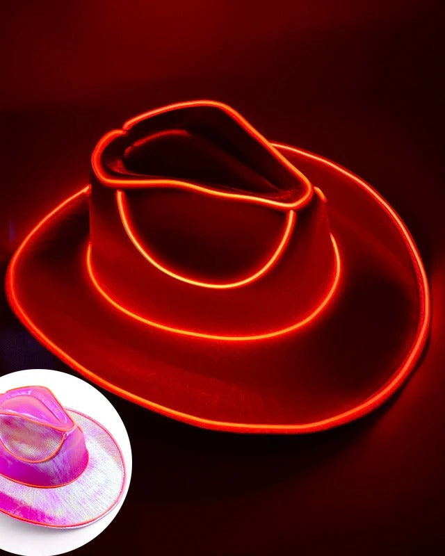 red Neon Rancher Cowboy Hat