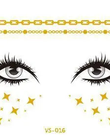 7 Gold Face Temporary Tattoo