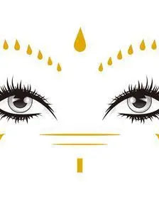 9 Gold Face Temporary Tattoo
