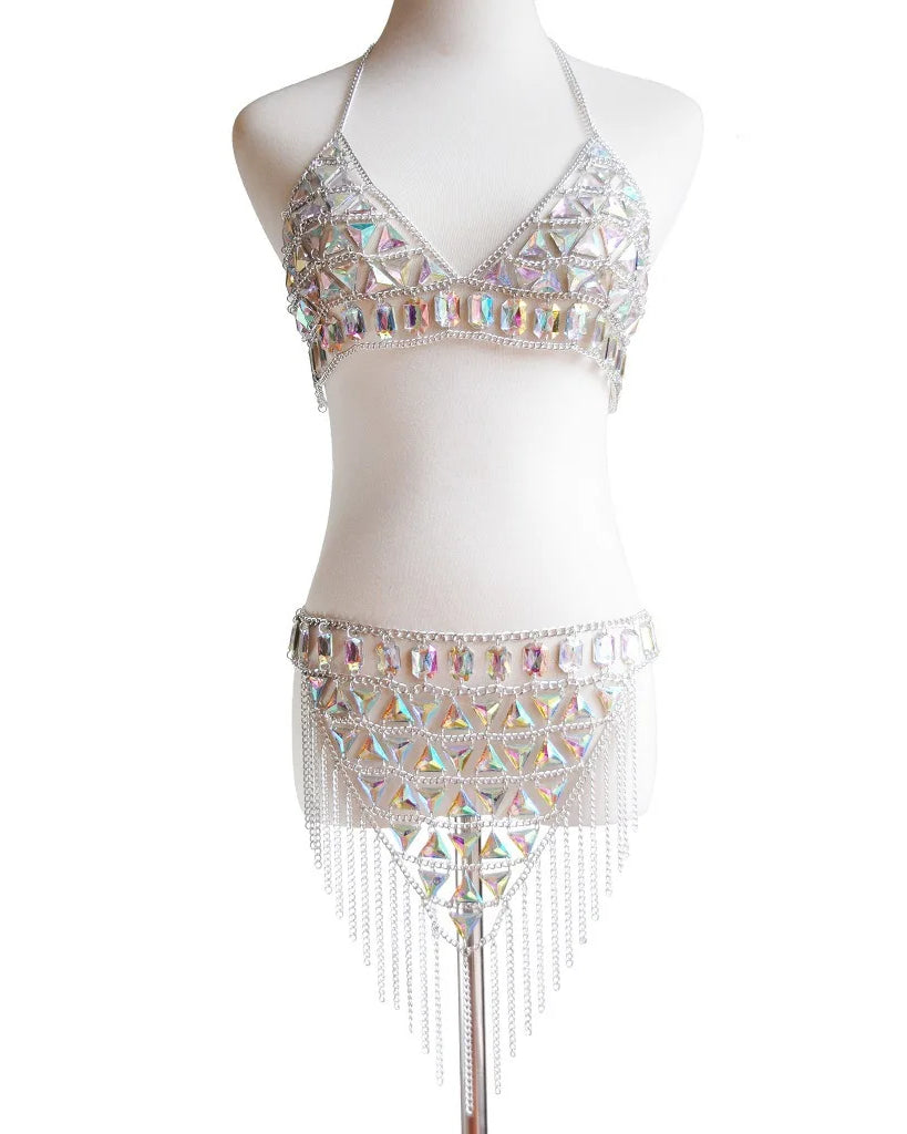 Sexy Outfit Acrylic Gems Festival outfit set