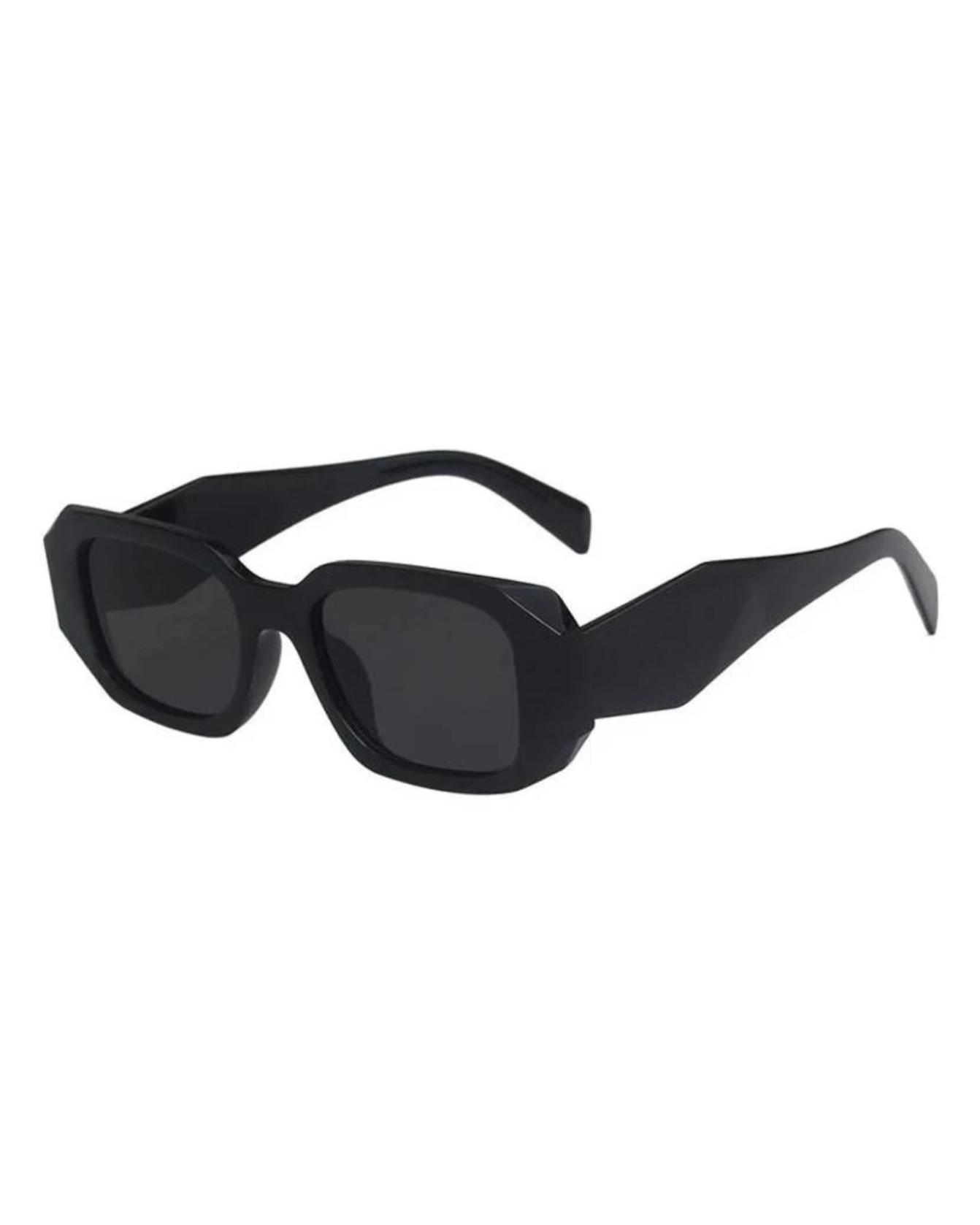 Black Bevel Frame Square Sunglasses