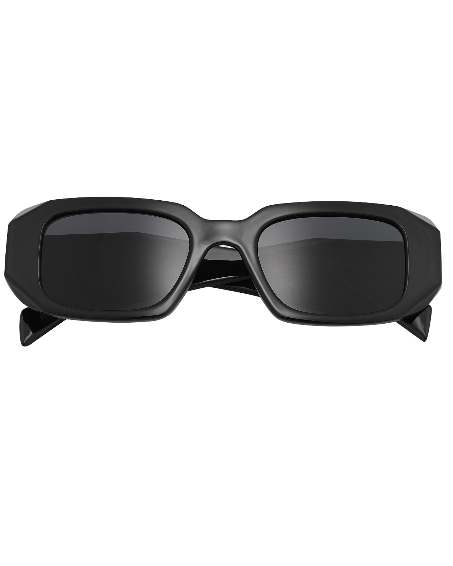 Black Bevel Frame Square Sunglasses