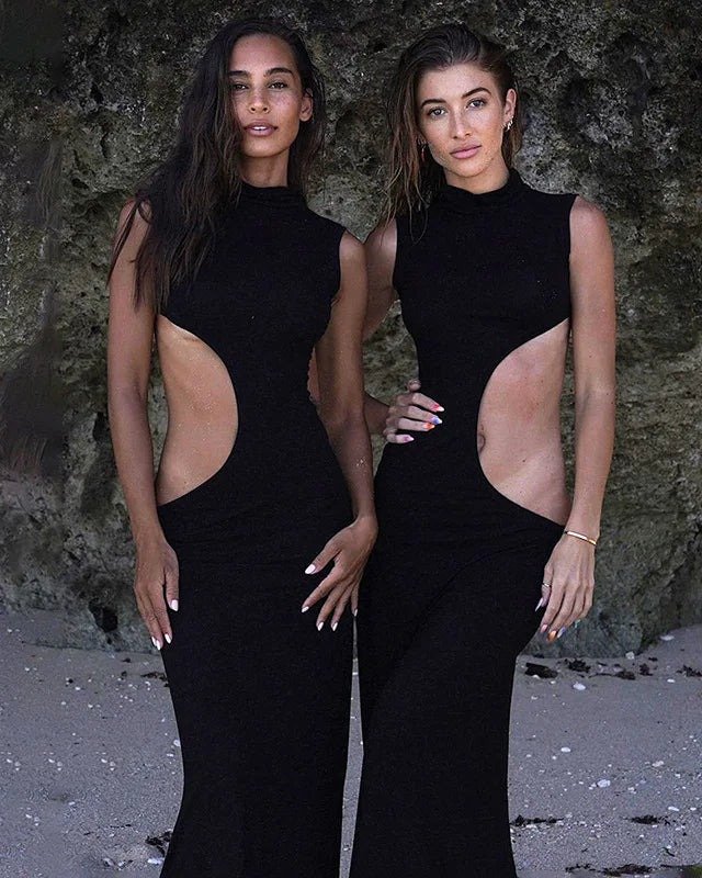 Black Cut Out Maxi Dress