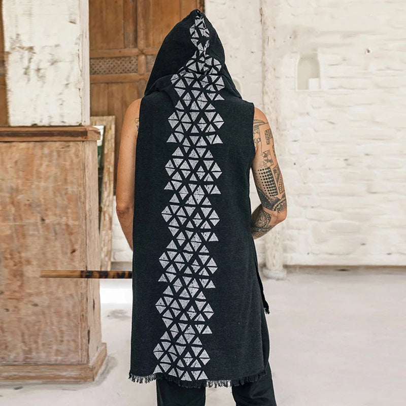 Hooded Sleeveless Cardigan