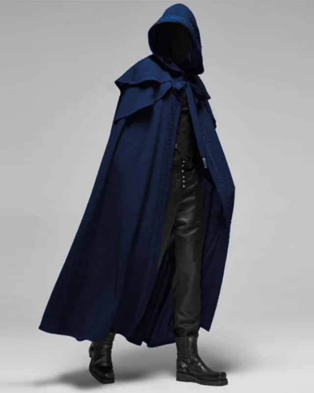 Blue Hooded Cloak Cape