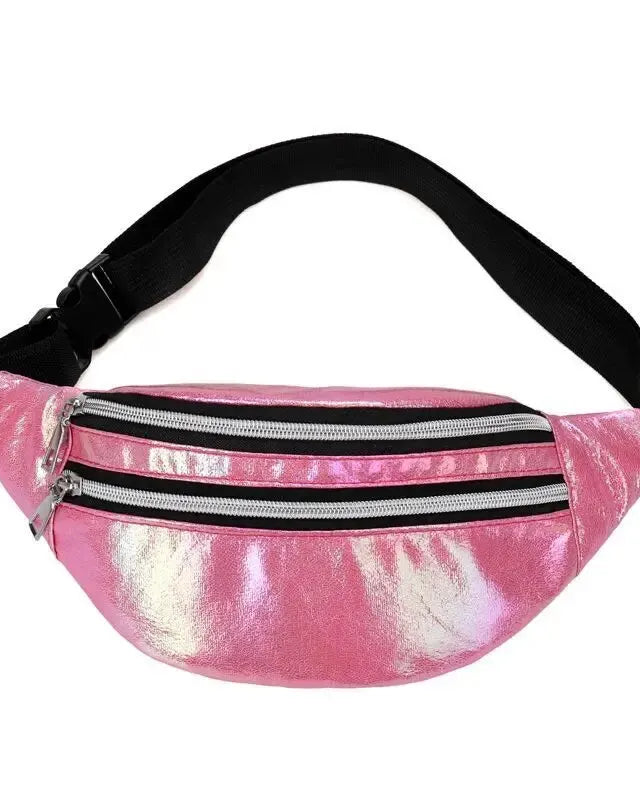 Dark Pink Holographic Waist Bag
