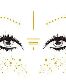 Gold Face Temporary Tattoo Rave Festival accessories rave outfit