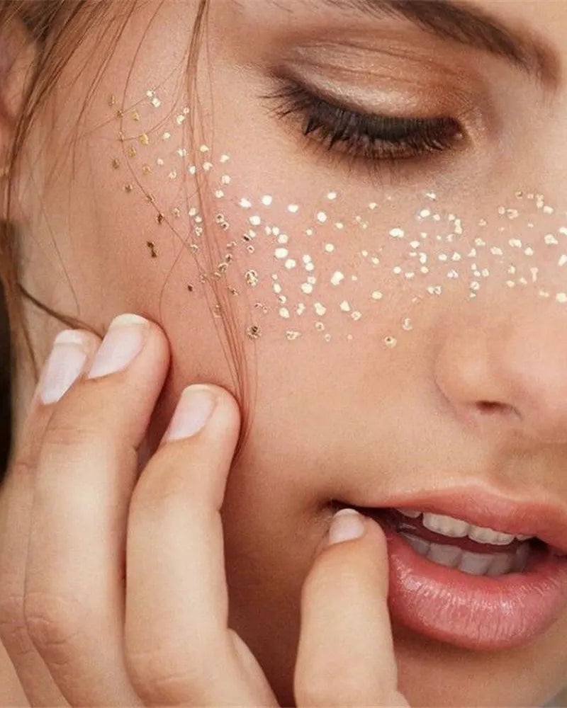 Gold Face Temporary Tattoo Rave Festival accessories rave wear