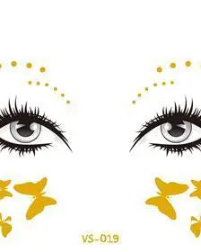 Gold Face Temporary Tattoo Rave Festival accessories rave outfit