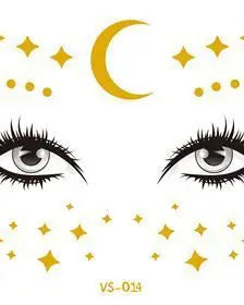 Gold Face Temporary Tattoo Rave Festival accessories rave wear