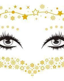 Gold Face Temporary Tattoo Rave Festival accessories rave outfit