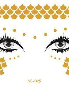 Gold Face Temporary Tattoo Rave Festival accessories rave outfit