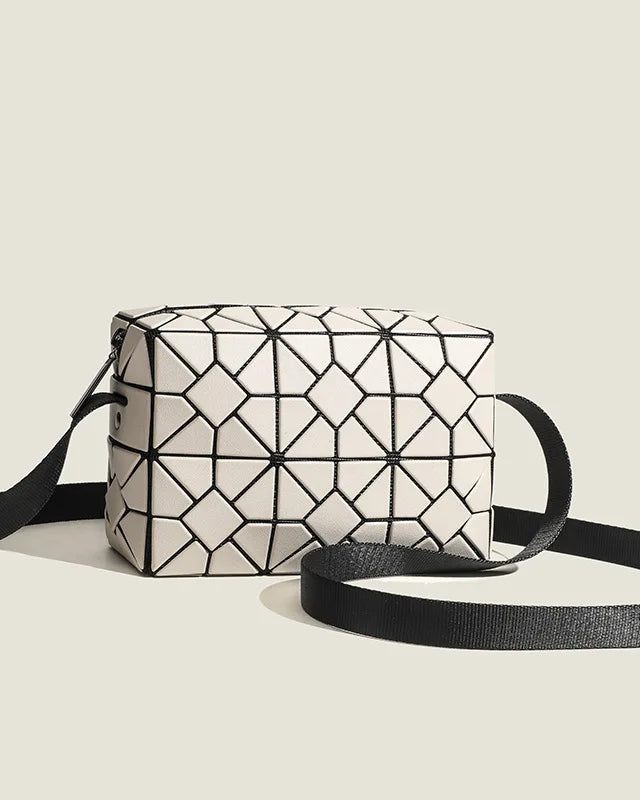 Khaki Geometric Handbag Crossbody Bag