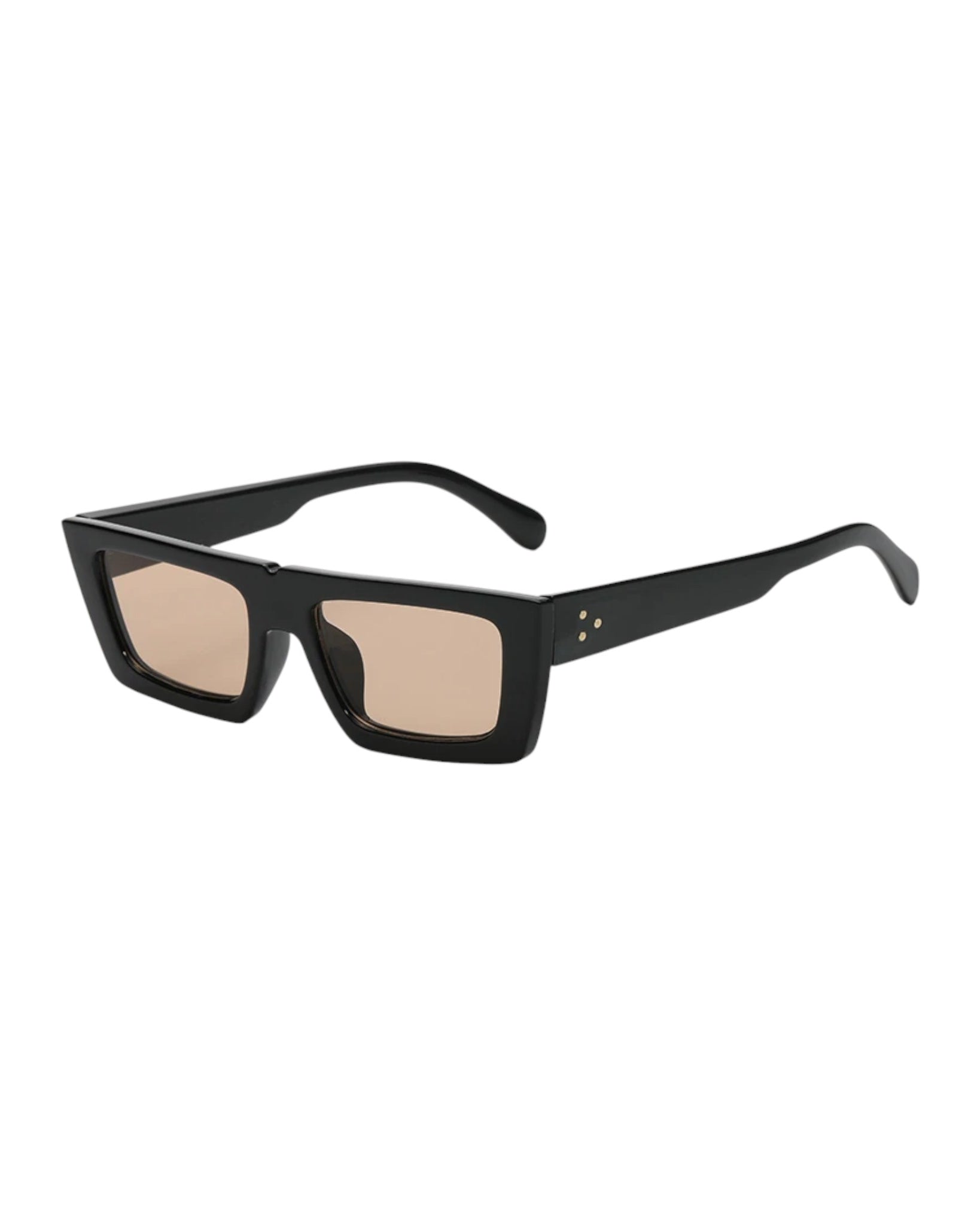 LIVERPOOL - Rectangle Sunglasses Black and Light Brown