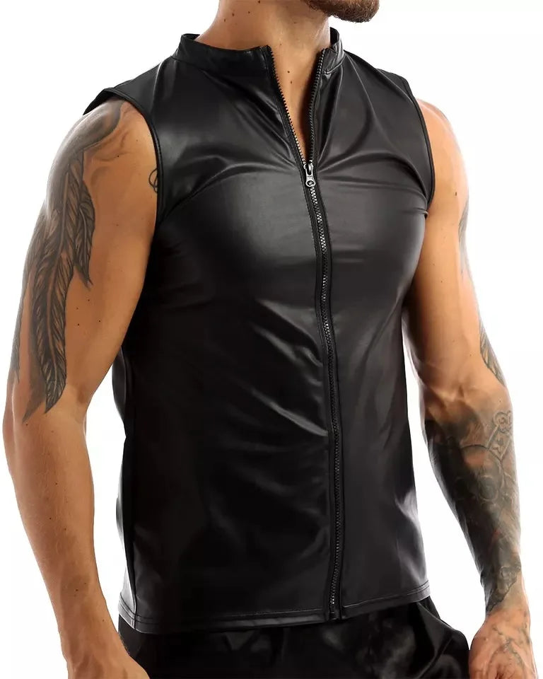 Leather Vest T-Shirt