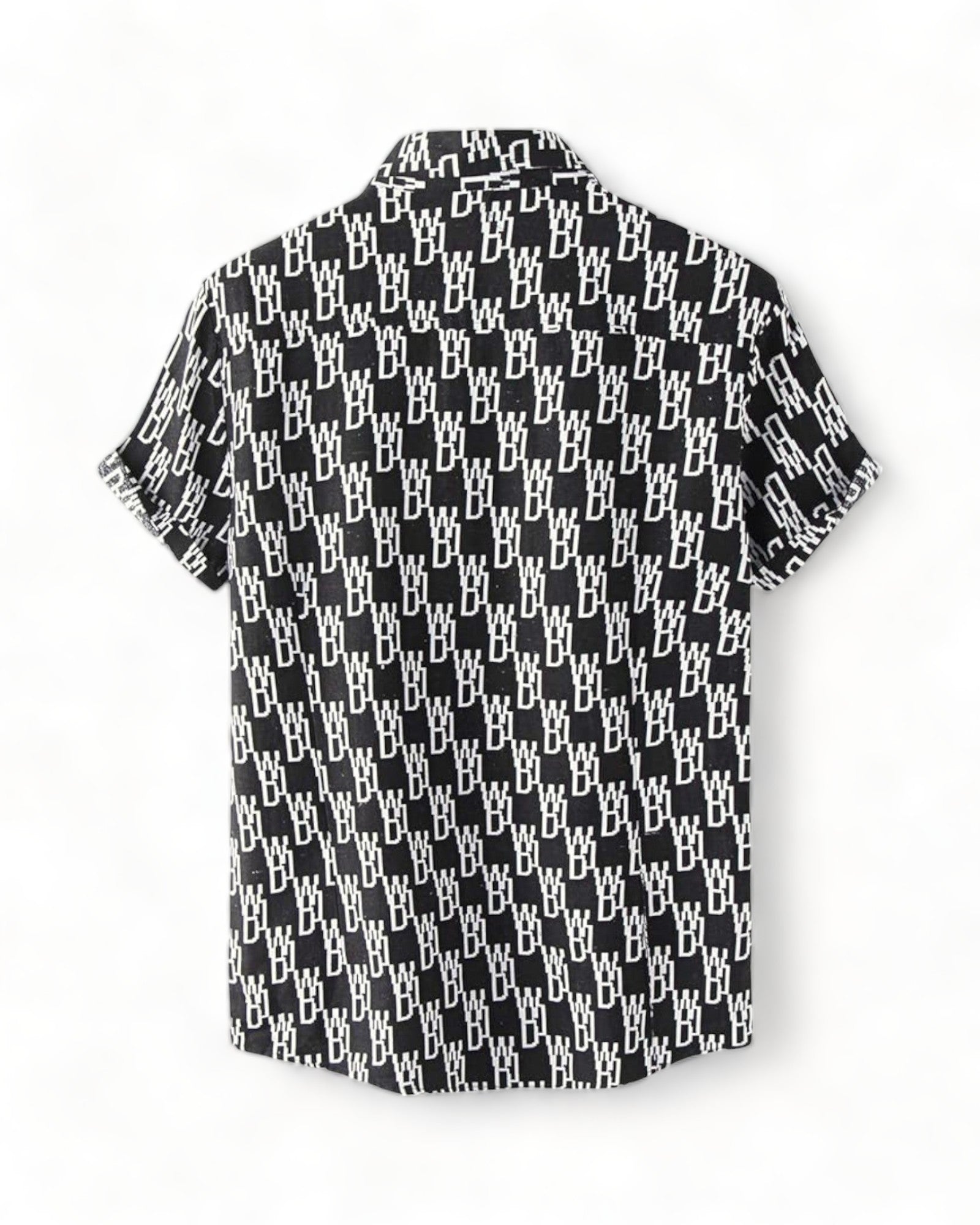 black and white Short Sleeve Retro Shirt