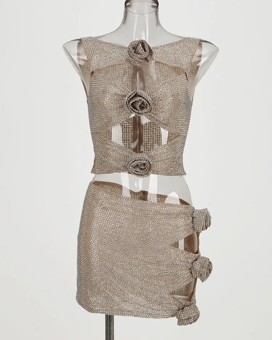 Rhinestone Flower Cut-Out Set