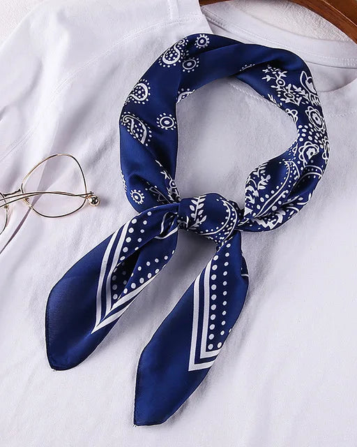 Blue Satin Bandana