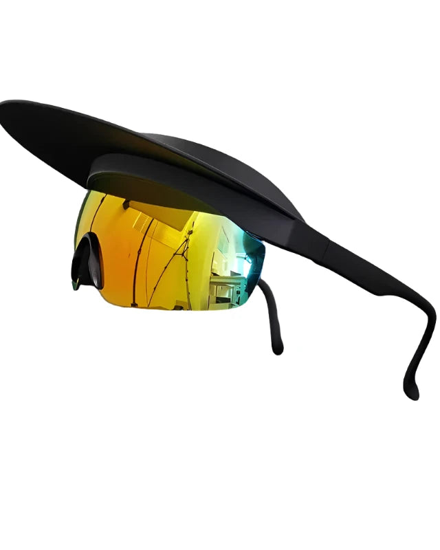 yellow gold Cycling Sunglasses with Visor Festival Outfit Fashion Concert Rave outfits