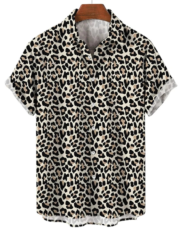 short sleeve cheetah print festival shirt