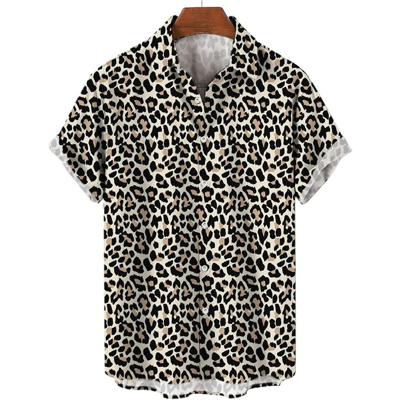 short sleeve cheetah print festival shirt