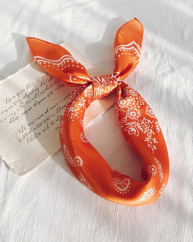 Orange Satin Bandana