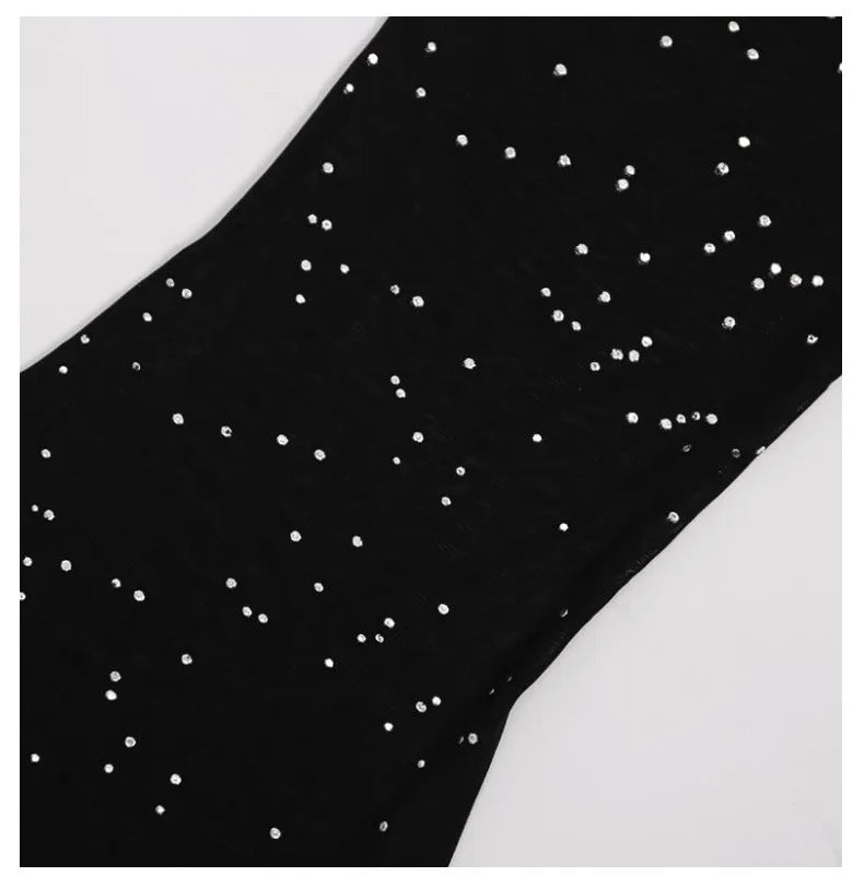 black Long Transparent Pants With Glitter Mesh festival outfits