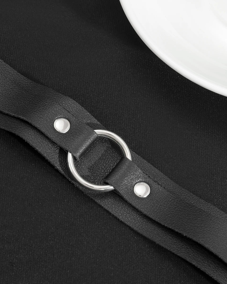 Punk Black Leather Upper Arm Cuff Bracelet Armband