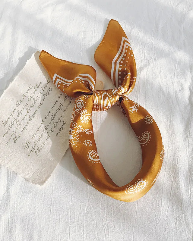 Yellow Satin Bandana