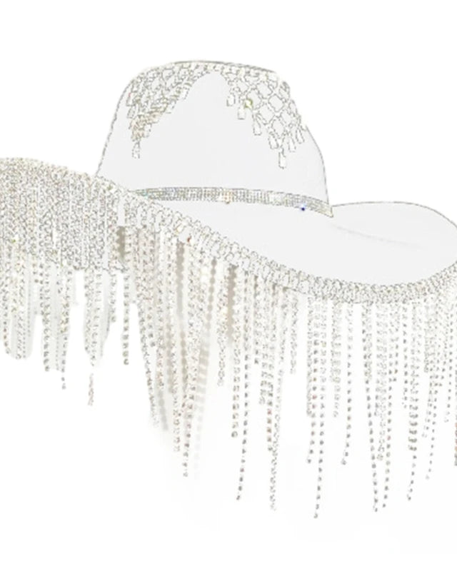 White Rhinestone Cowgirl Hat