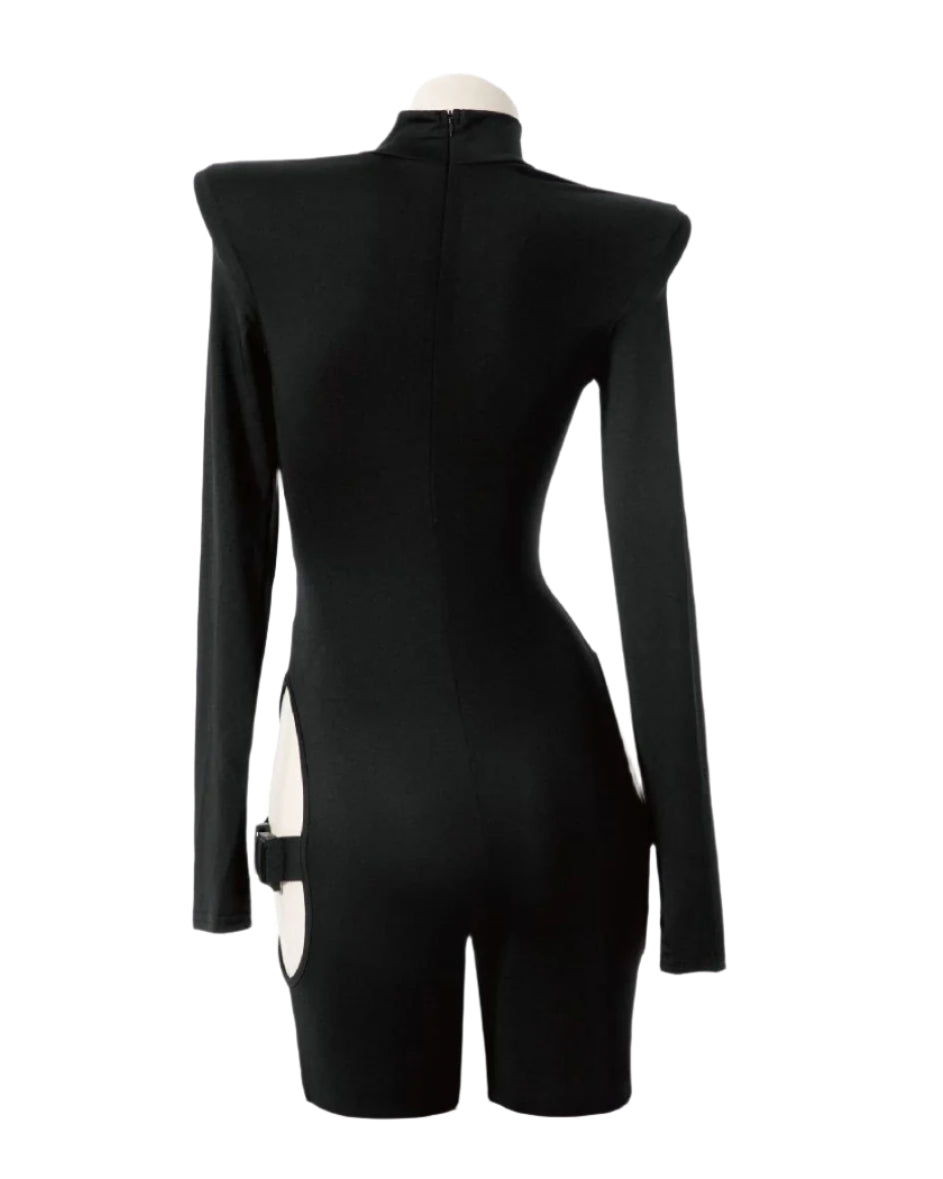 Black Cyber Gothic Sexy Bodysuit