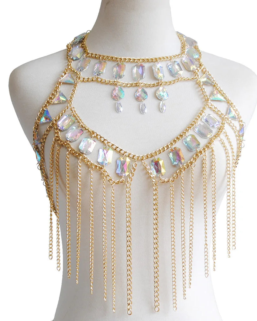 Women Boho style Shiny Acrylic Crystal Festival outfit Tank Top Halter Patchwork Gem Sequins Cami Crop Top