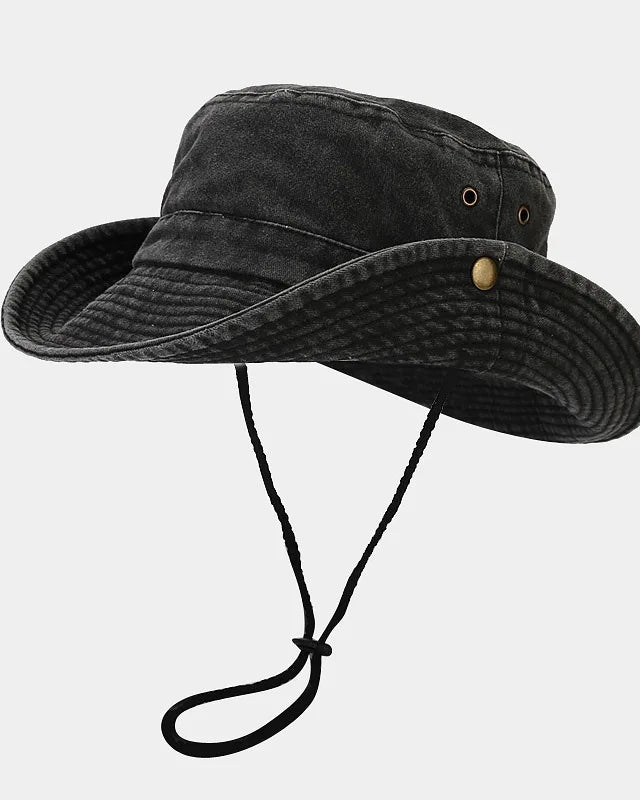 Black Washed Fishman Bucket Hat