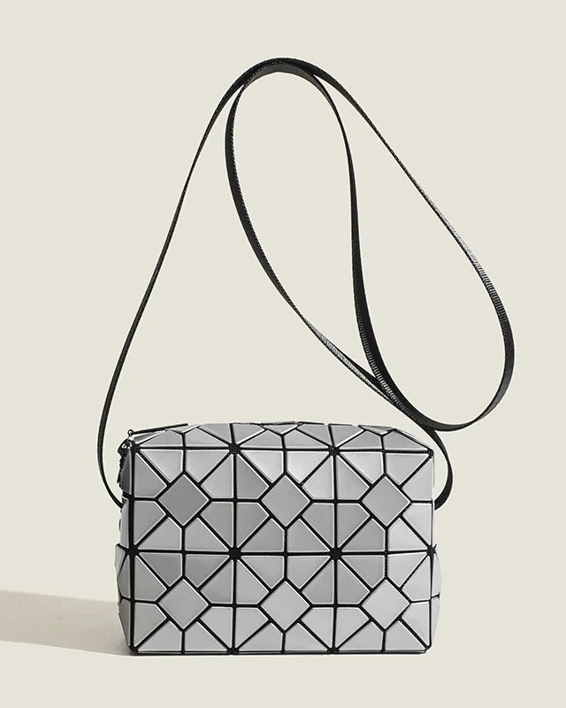 Silver Geometric Handbag Crossbody Bag