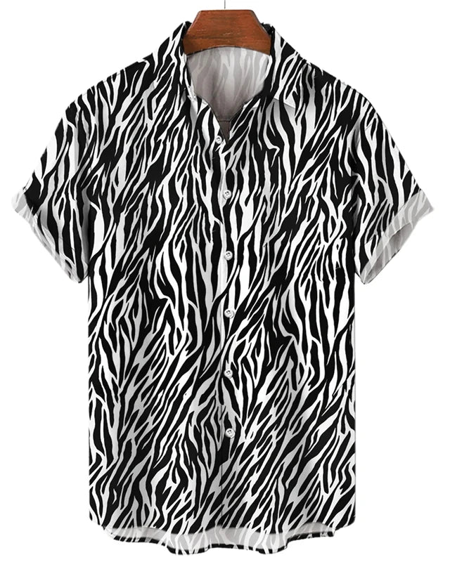 black white short sleeve shirt