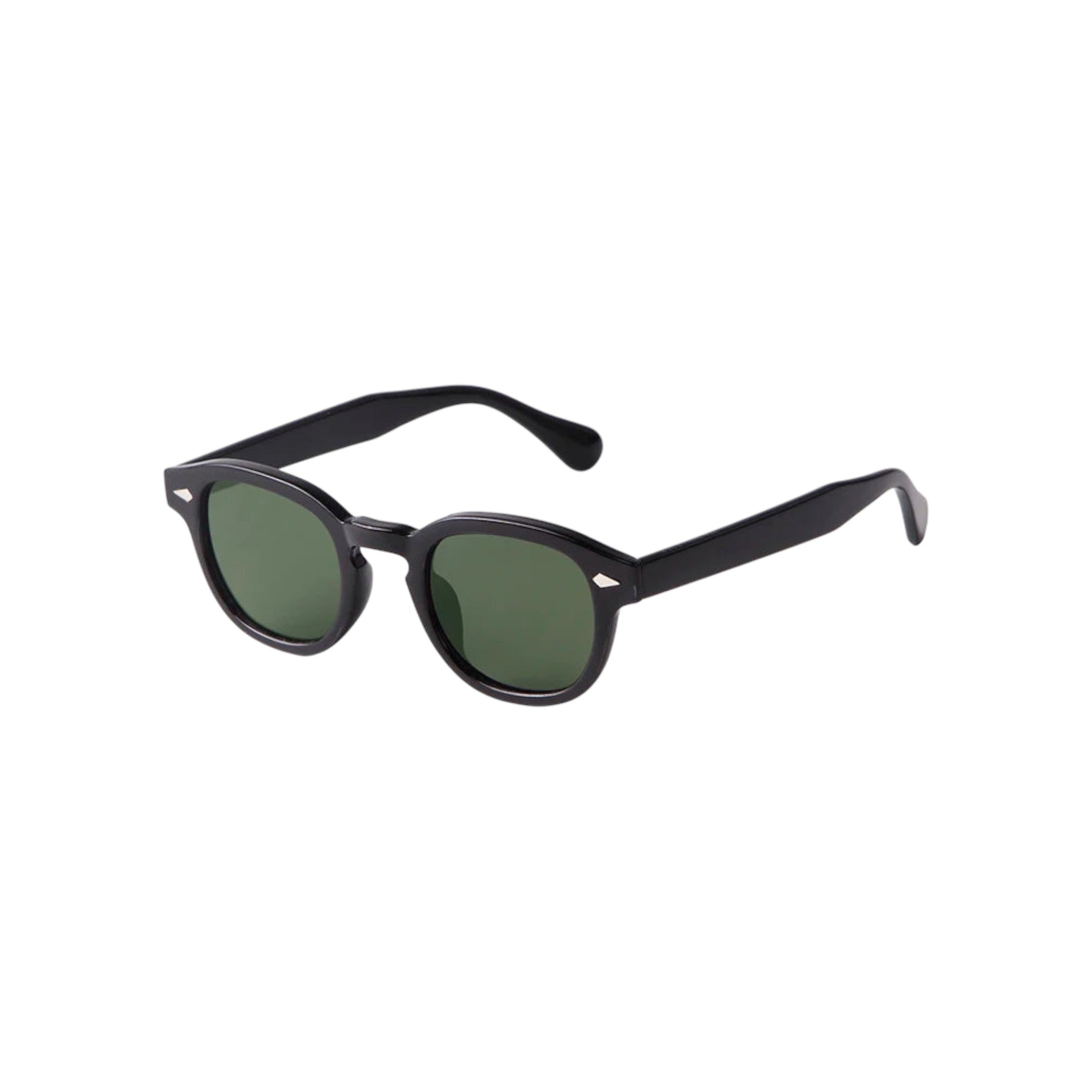 Black and Green MALTA - Vintage Round Sunglasses