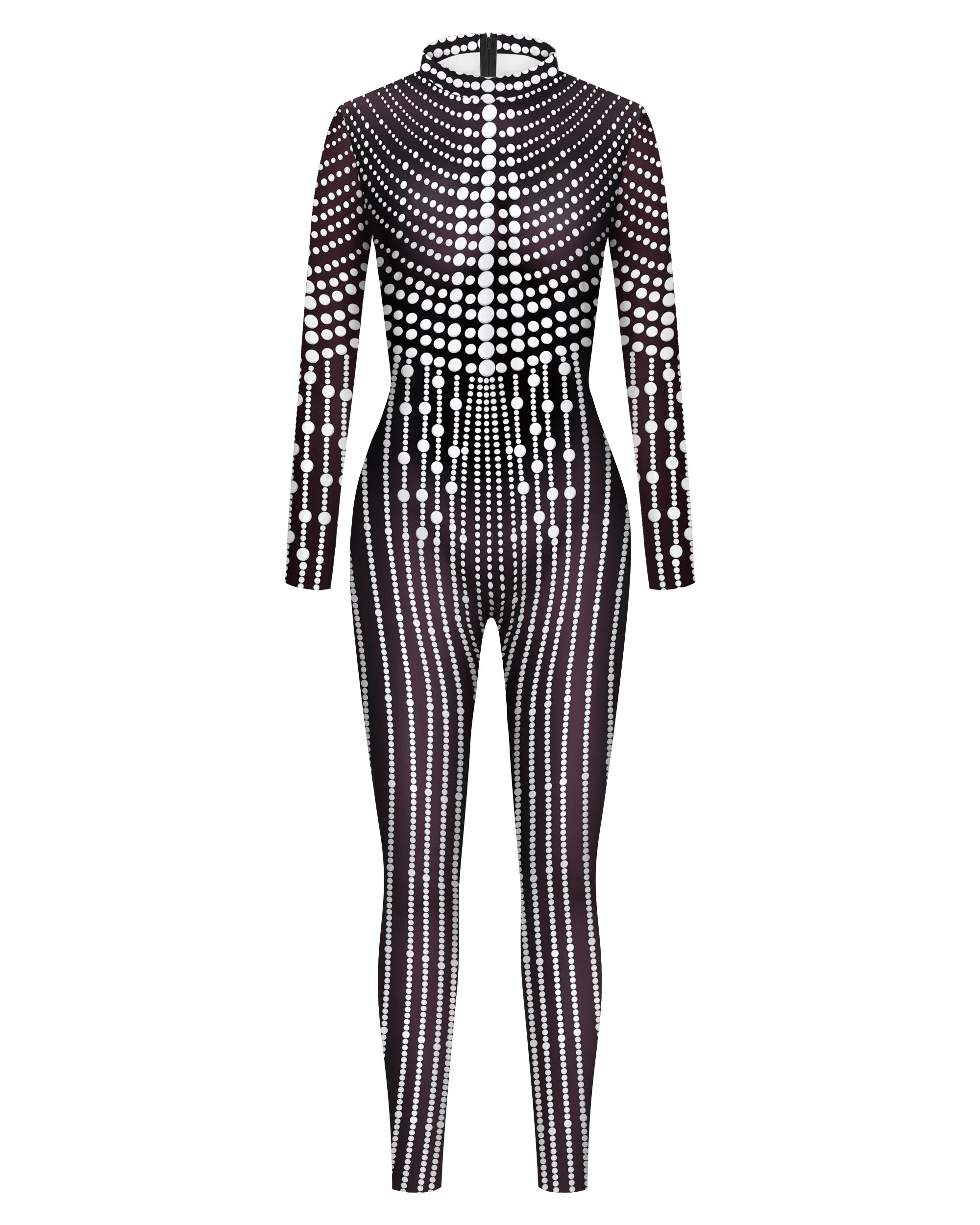 Black Lace Sequin Full Bodysuit