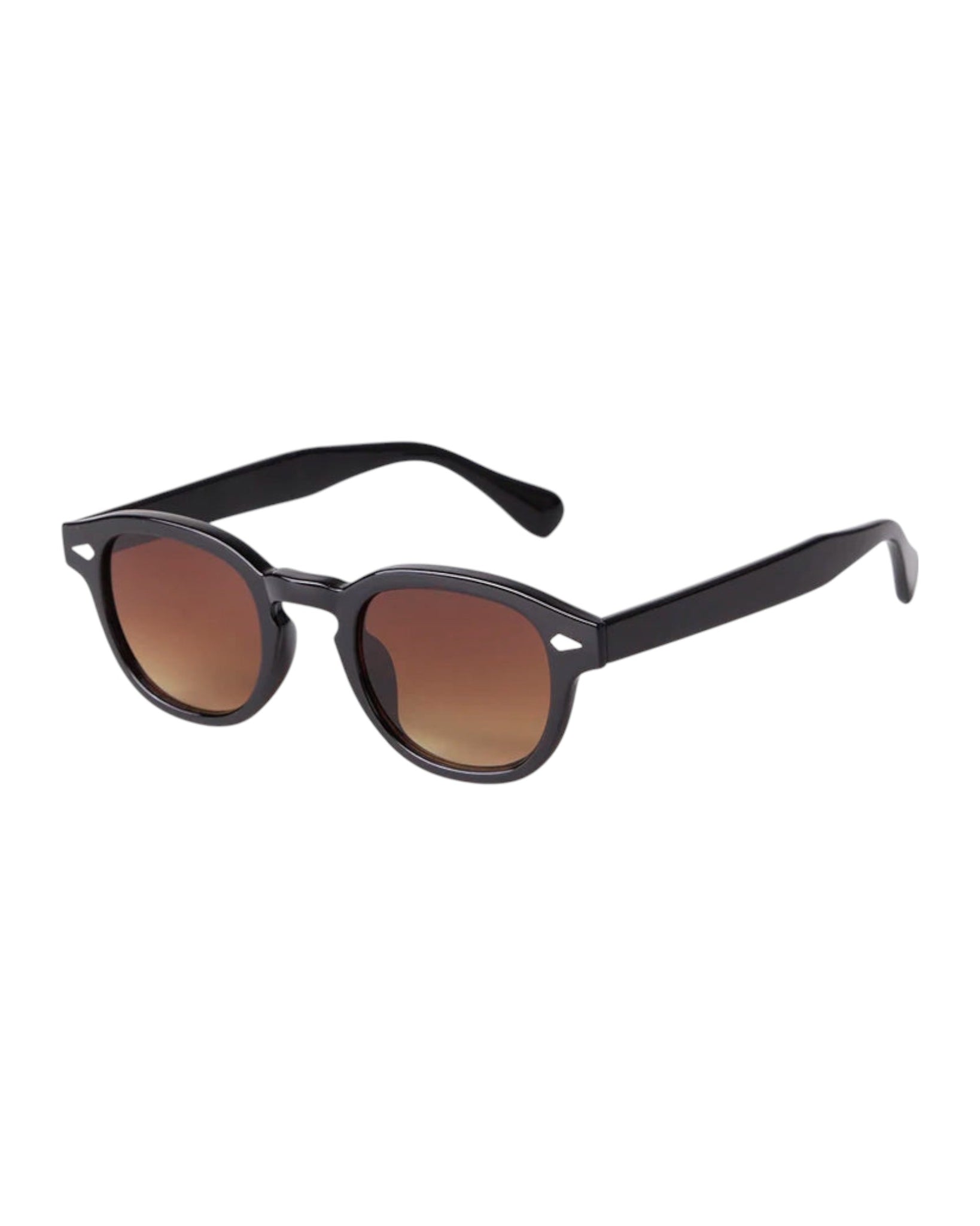 MALTA - Vintage Round Sunglasses with polarized lenses, UV-400 protection, stylish black frame.