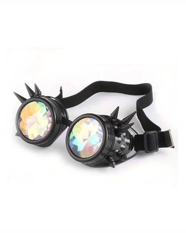 black Steampunk Kaleidoscope Glasses