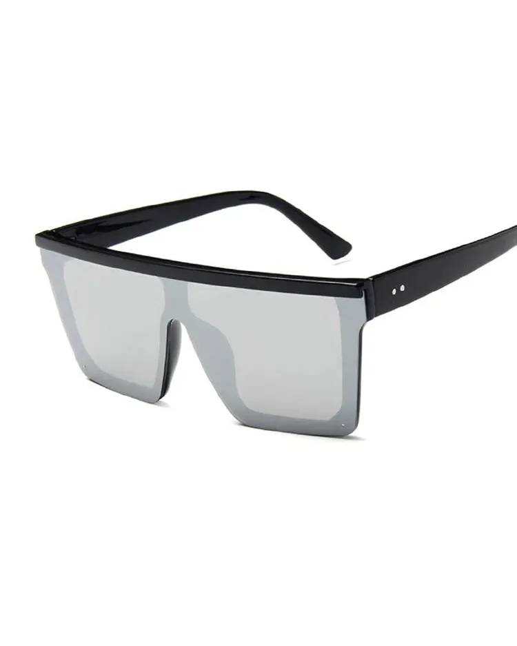 BlackSilver Übergroße quadratische Sonnenbrillen
