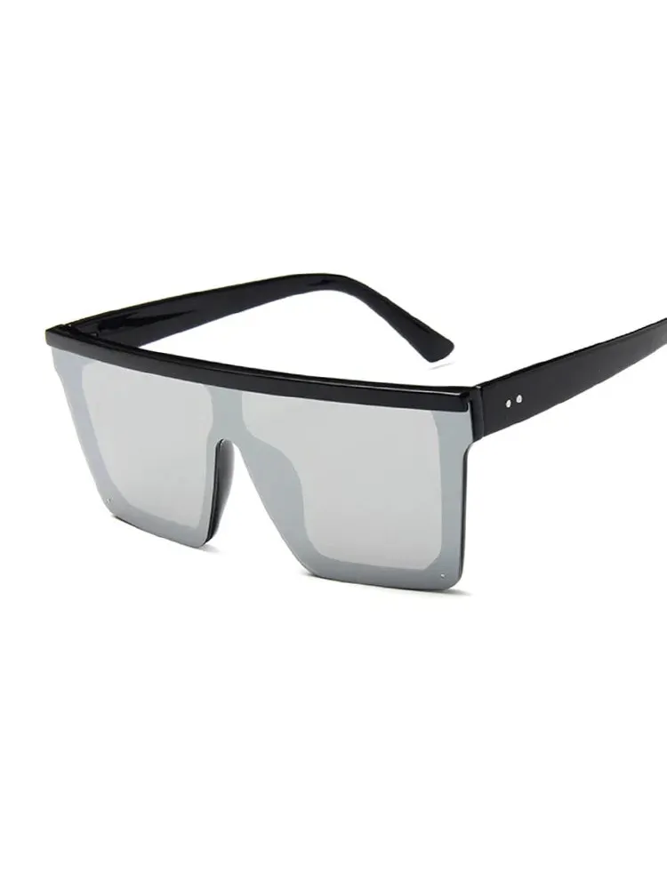 Lunettes de Soleil carrées surdimensionnées BlackSilver
