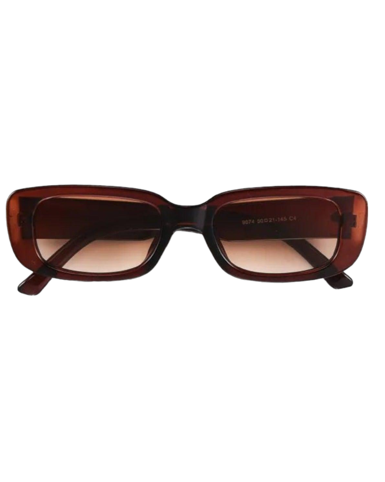 Brown Lens Slim Rectangle Sunglasses