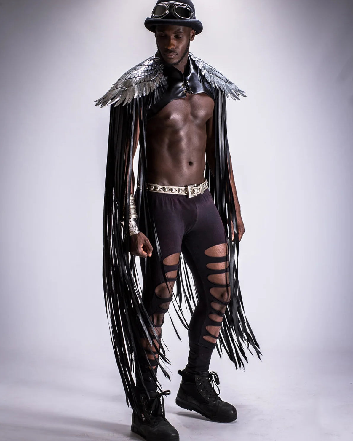 Cosplay Long Tassel Wings, striking design with fringed details, perfect for festivals or performance.