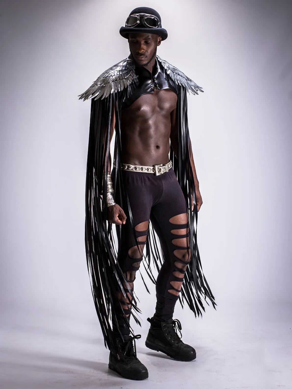 Cosplay Long Tassel Wings, striking design with fringed details, perfect for festivals or performance.