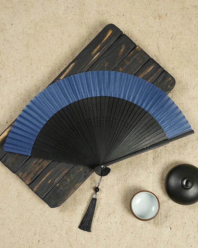 Blue Folding Hand Fan festival accessories